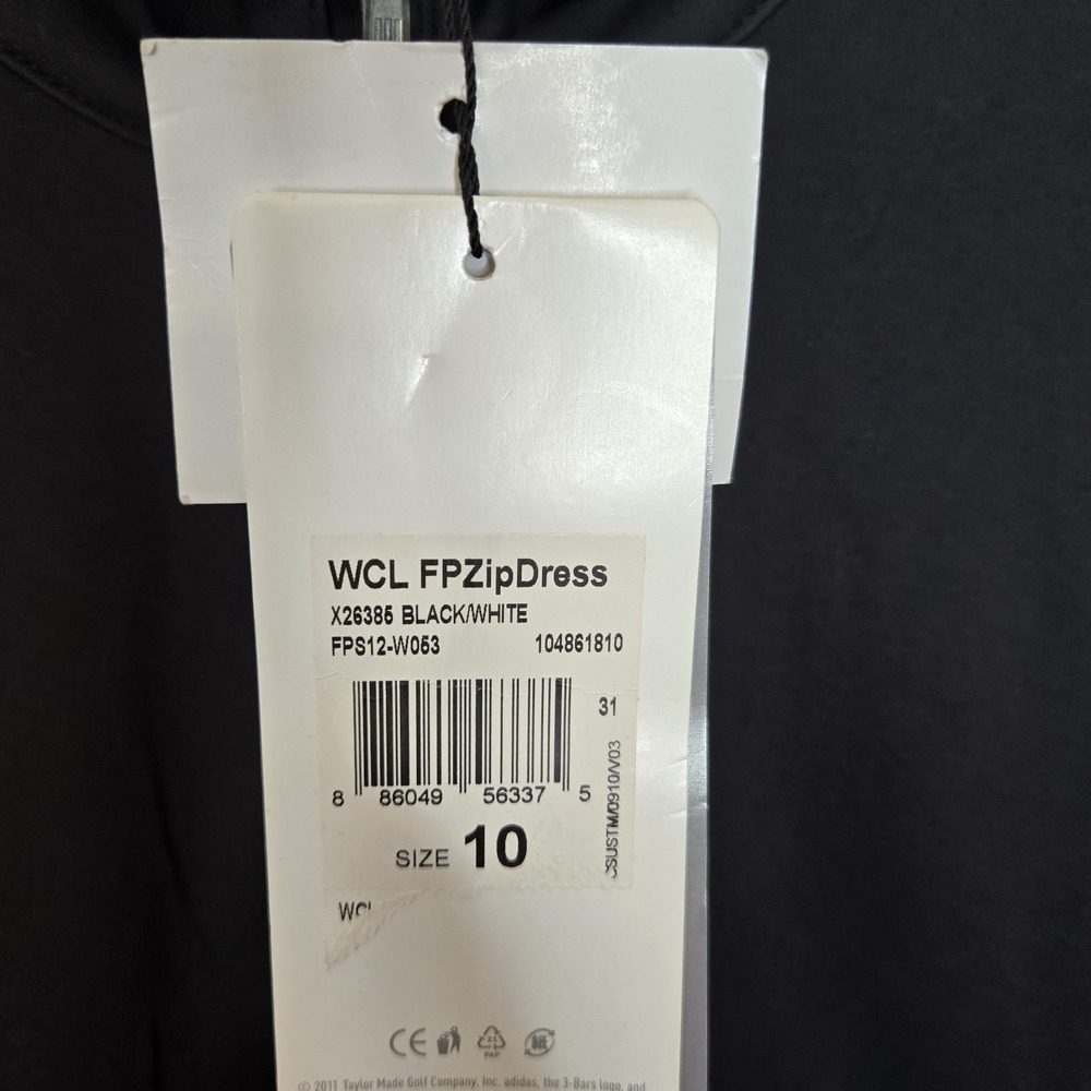 New Adidas Golf Zip Dress W Shorts 2 Pieces Womens Size 10 NWT Black Performance - Picture 2 of 8